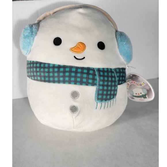 Squishmallow Plush Snowman with Earmuffs Holiday Winter Stuffed Animal - Picture 4 of 6